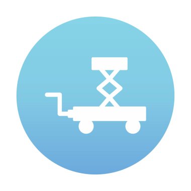 Makas kaldırma simgesi tasarımı, vektör illüstrasyonu