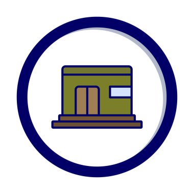 Sığınak düz ikon vektör çizimi