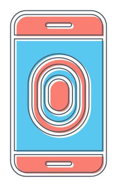 Kilitlenmemiş Parmak izi vektör simgesi olan telefon