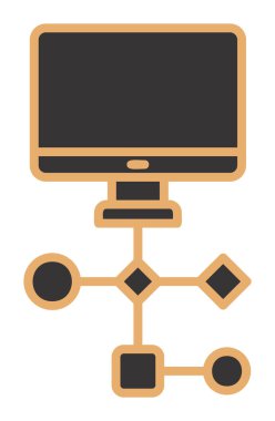 Çalışma akışı simgesi tasarımı, vektör illüstrasyonu                            