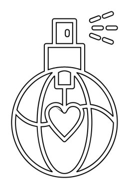 Kalp şekli simgesi olan parfüm şişesi 