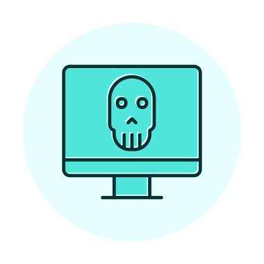 Ölü Bilgisayar Ekran simgesi, vektör illüstrasyonu 