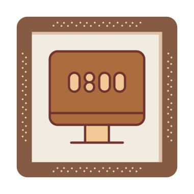 Yardım Hattı telefon numarası 0800, pc ekranda, vektör illüstrasyonu 