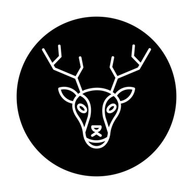 Geyik. Web simgesi basit illüstrasyon