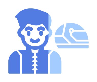 Araba Yarışçısı simgesi, vektör illüstrasyonu 