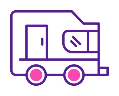 Karavan ikonu. tasarım çizimi. vektör illüstrasyonu.