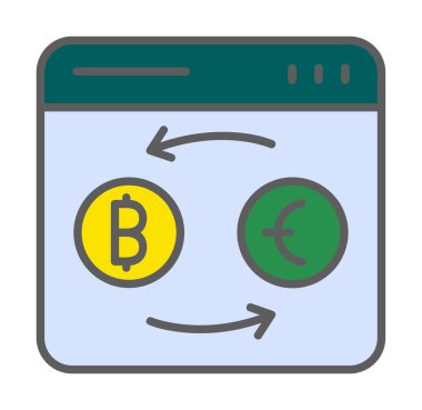 döviz kuru web sitesi vektör simgesi