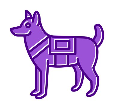 Askeri Köpek simgesi vektör illüstrasyonu