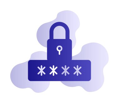 Basit Parola simgesi, vektör illüstrasyonu