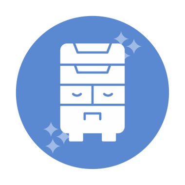 çekmeceler düz simge, vektör çizimi ile klozet 