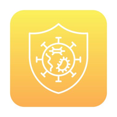 Mikroplar Korunan Kalkan ikon vektör çizimi