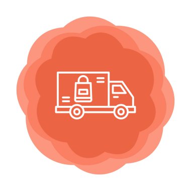 Teslimat kamyonu vektör simgesi modern basit illüstrasyon                        