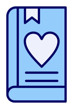 Yer imi simgesi olan aşk kitabı, basit vektör illüstrasyonu 