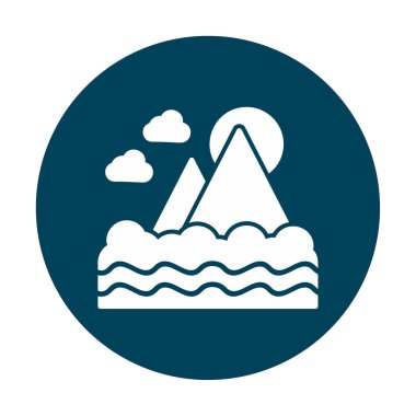 Fuji Dağı simgesi, veteriner illüstrasyonu 