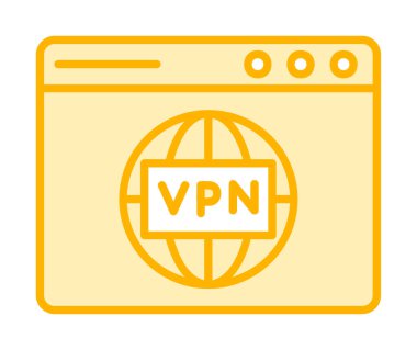 Basit Vpn bağlantı simgesi, vektör illüstrasyonu
