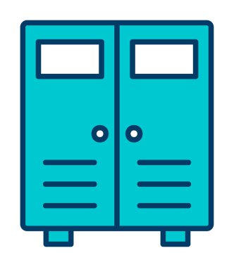 Lockers web simgesi, vektör illüstrasyonu                