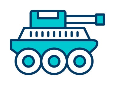 düz basit askeri tank vektör ikonu tasarımı