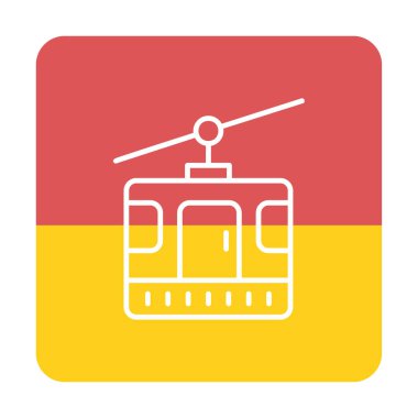 Modern Cable Car Cabin simgesinin vektör çizimi                   