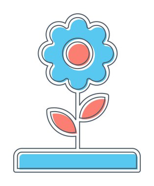  düz çiçek vektör simgesi. dizayn