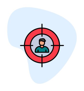 Hedef düz simge. Vektör illüstrasyonu