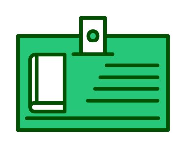 Kütüphane kartı simgesi, vektör illüstrasyonu