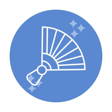 Çinli taraftar ince çizgi ikon vektör çizimi tasarımı izole