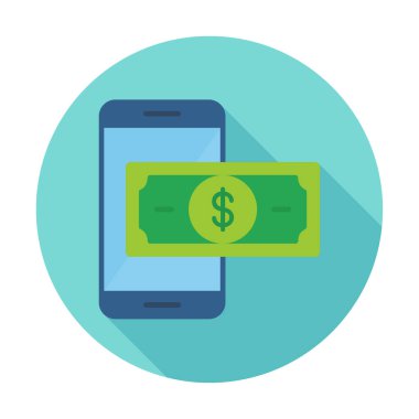 Basit Çevrimiçi Ödeme simgesi, vektör illüstrasyonu