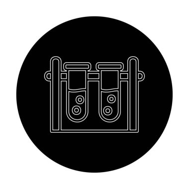 test tüpleri vektör düz renk simgesi 