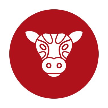 İnek başı simgesi vektörü beyaz arkaplanda izole edildi