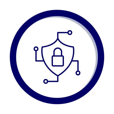 Asma kilit simgesi, vektör illüstrasyonlu güvenli kalkan