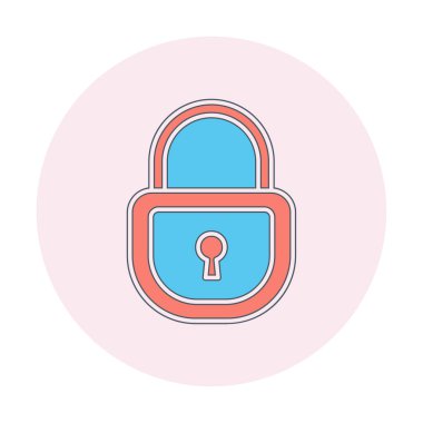 asma kilit web simgesi, vektör illüstrasyonu