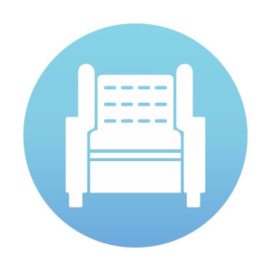 Koltuk yassı simgesi, vektör illüstrasyonu