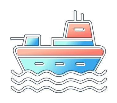 Gemi simgesi, vektör illüstrasyonu