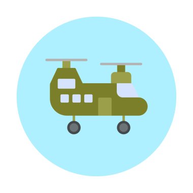 Askeri Heliciopter vektör ikonu. biçim düzdür  
