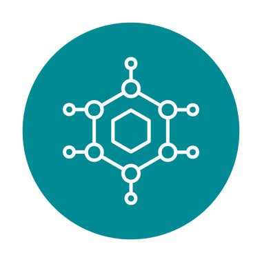 Basit Nanoteknoloji simgesi, vektör illüstrasyonu