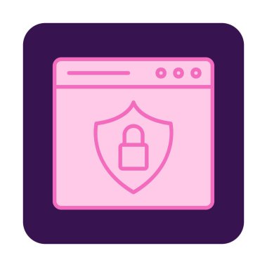 Basit Web Güvenlik simgesi, vektör illüstrasyonu