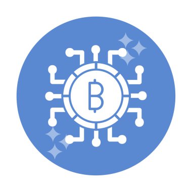 Bitcoin işareti, vektör illüstrasyonlu dijital para simgesi 
