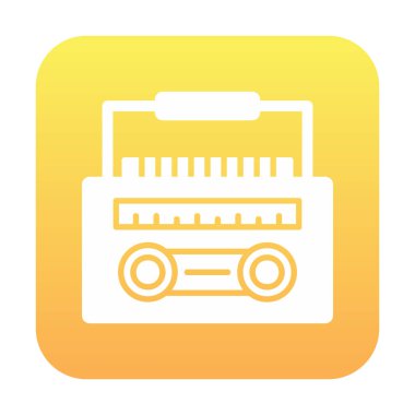 Basit yassı Radyo Cassette ikon vektör illüstrasyon tasarımı