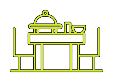 Basit ziyafet simgesi, vektör illüstrasyonu