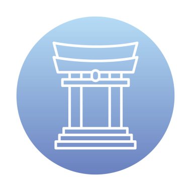 Basit Japon Tori Kapısı simgesi, vektör illüstrasyonu