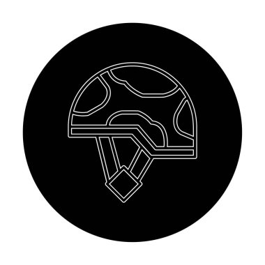 Askeri miğfer vektör renk çizgisi simgesi