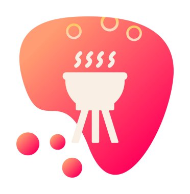 Barbekü. Web simgesi basit illüstrasyon                  