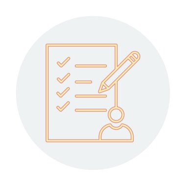 Kontrol listesi düz simgesi, vektör illüstrasyonu 