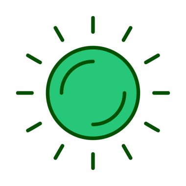 Güneş düz simge vektör çizim