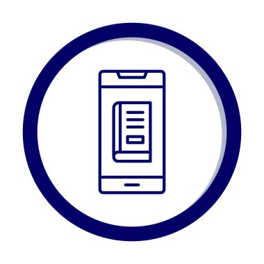 çevrimiçi kitap simgesi, vektör illüstrasyonu 