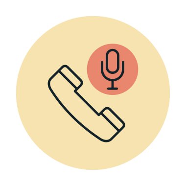 Basit Arama Kaydı simgesi, vektör illüstrasyonu