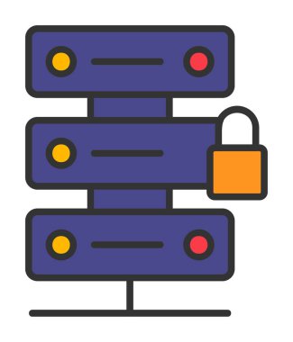 Sunucu vektör illüstrasyonunu kilitle