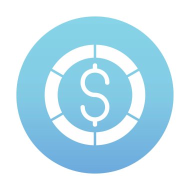 Dolar madeni para simgesi, vektör çizimi 