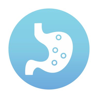 İnsan mide ikonu. Beyaz arkaplanda izole edilmiş web tasarımı için İnsan mide vektörü simgesi