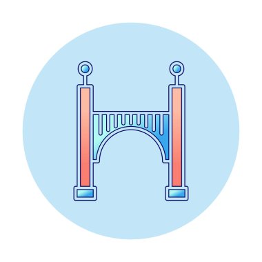 köprü düz simgesi, vektör illüstrasyon tasarımı 